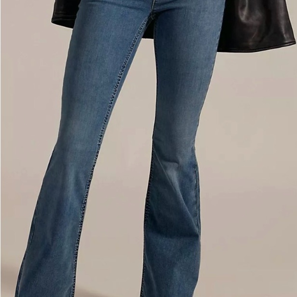 We The Free Penny Pull On Blue Flare Jeans